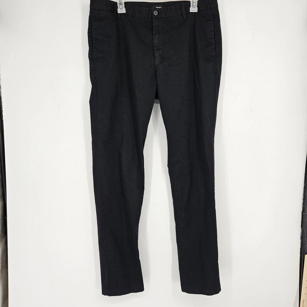 Theory Pants Mens 36 Black Chino Zaine Twill Pockets Performance‎ Preppy